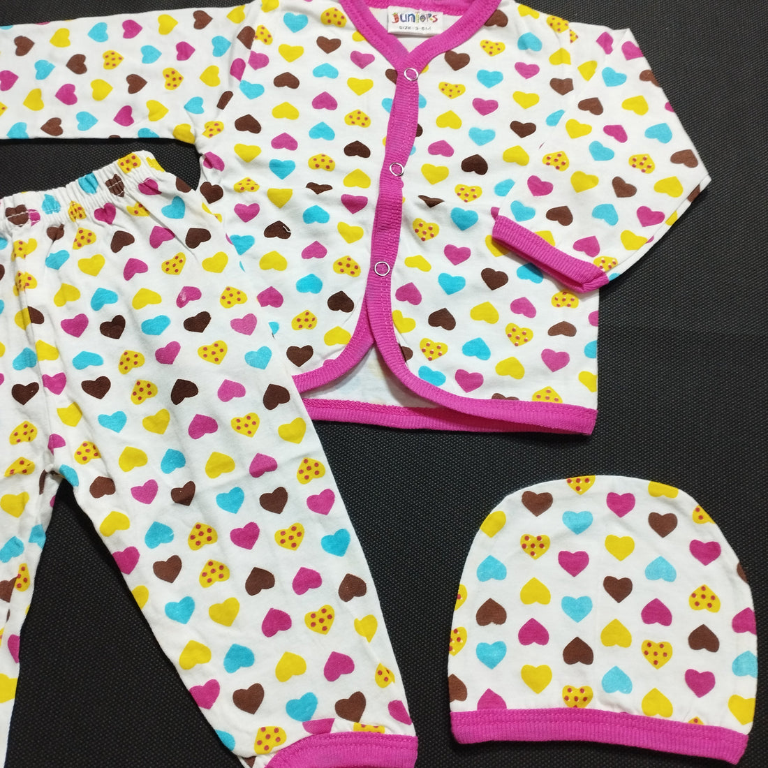 SB - Night Suit with Cap - Hearts