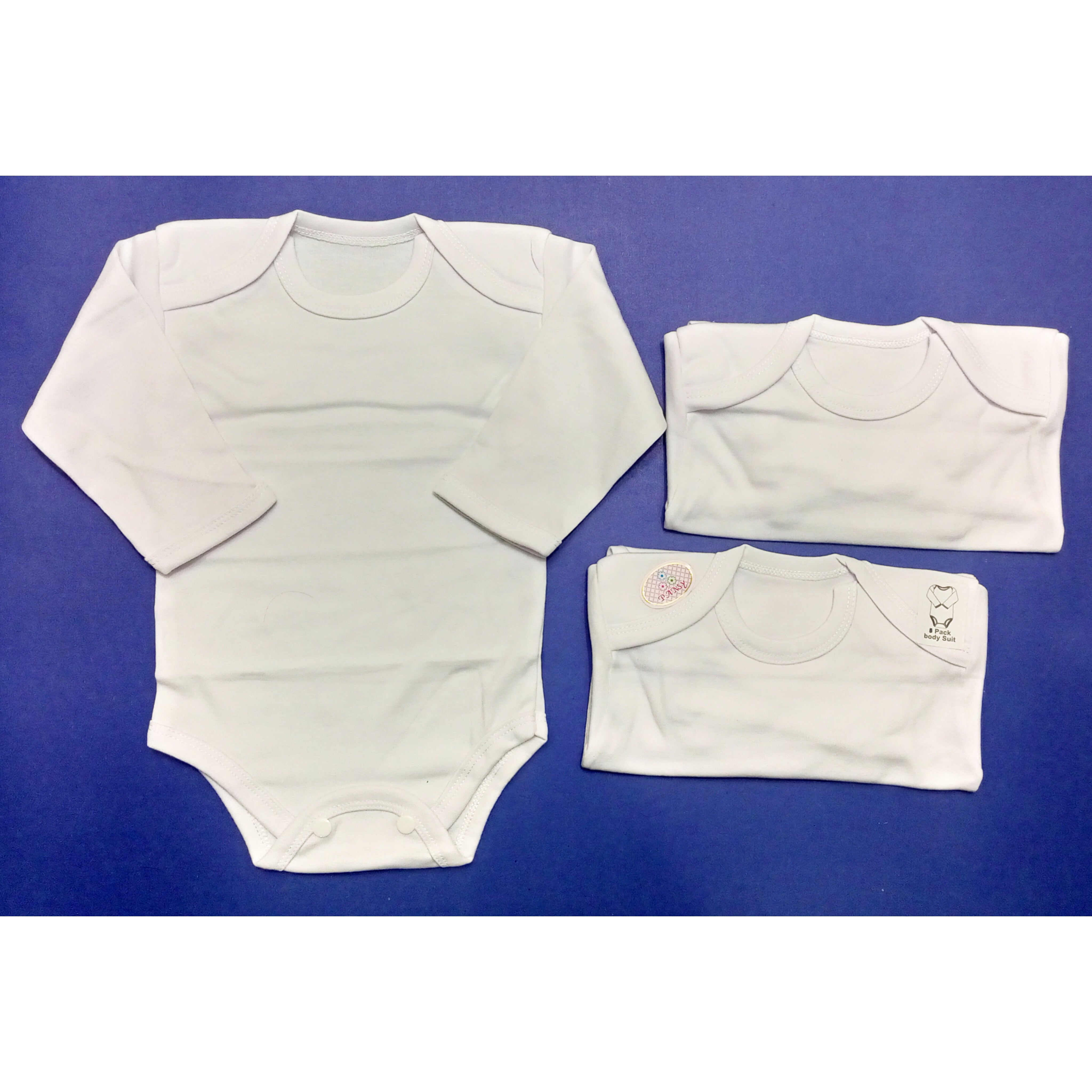 Super Kid Pack of 3 Body Suits - White