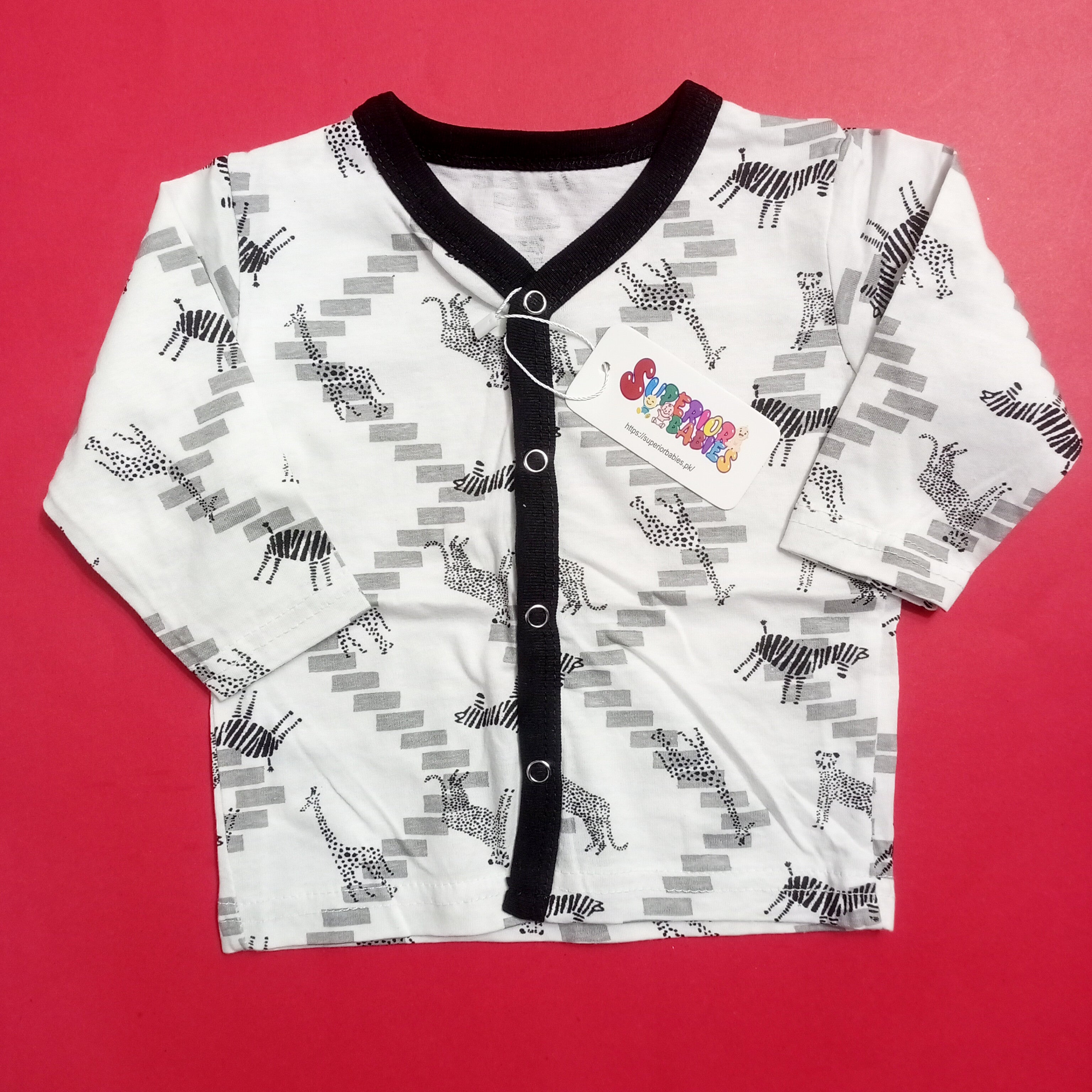 Summer Night Suit - Design 25 - White Animals