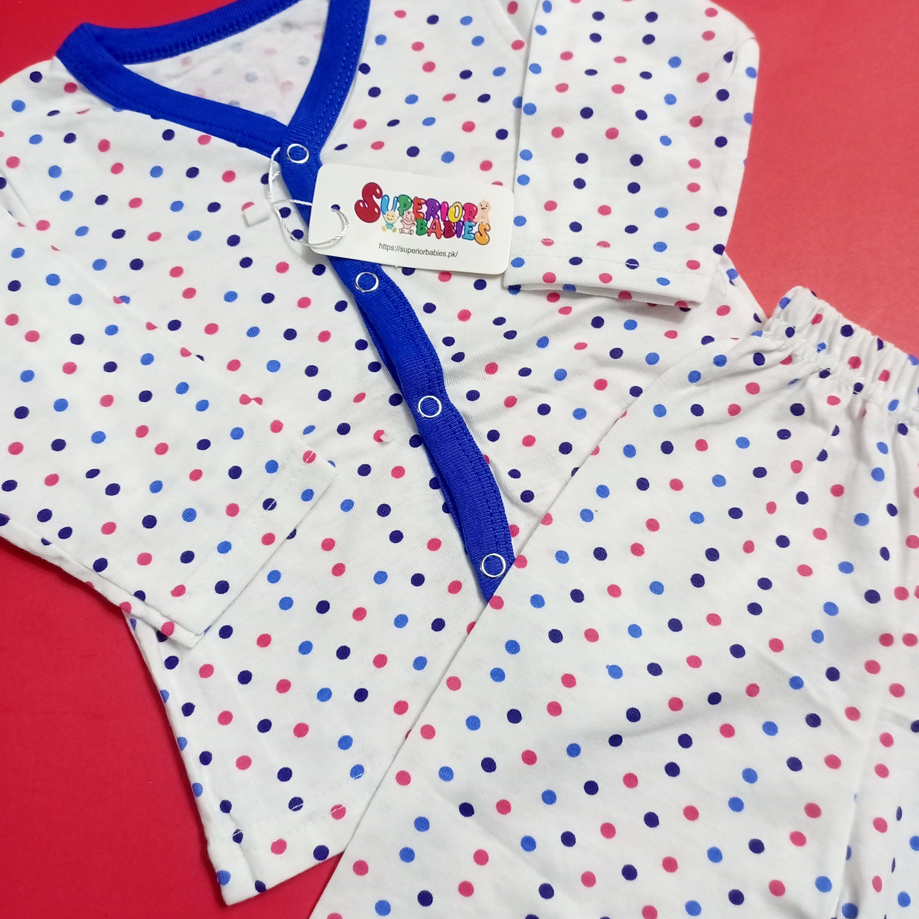Summer Night Suit - Design 25 - Polka Dots