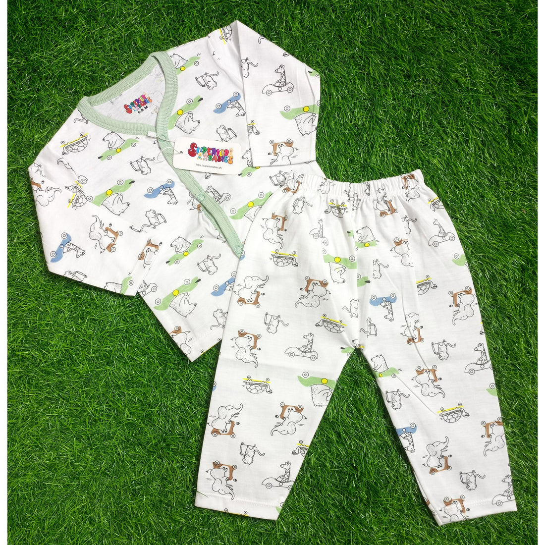 Summer Night Suit - 25 - Green Cartoon