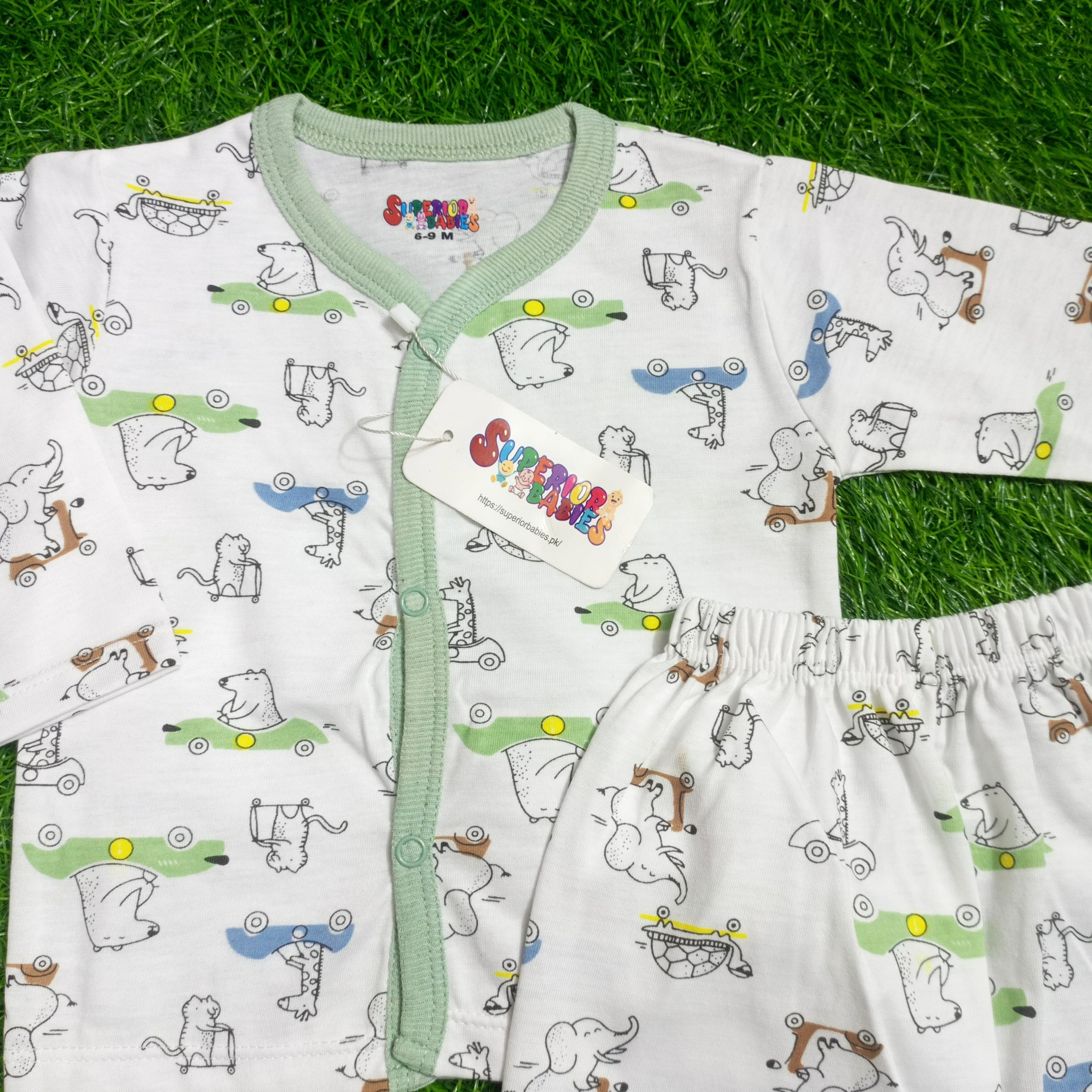 Summer Night Suit - 25 - Green Cartoon