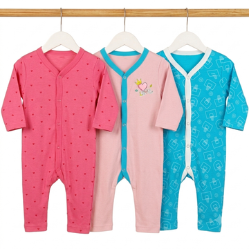 Pack of 3 Baby Rompers - 26 - Design 1