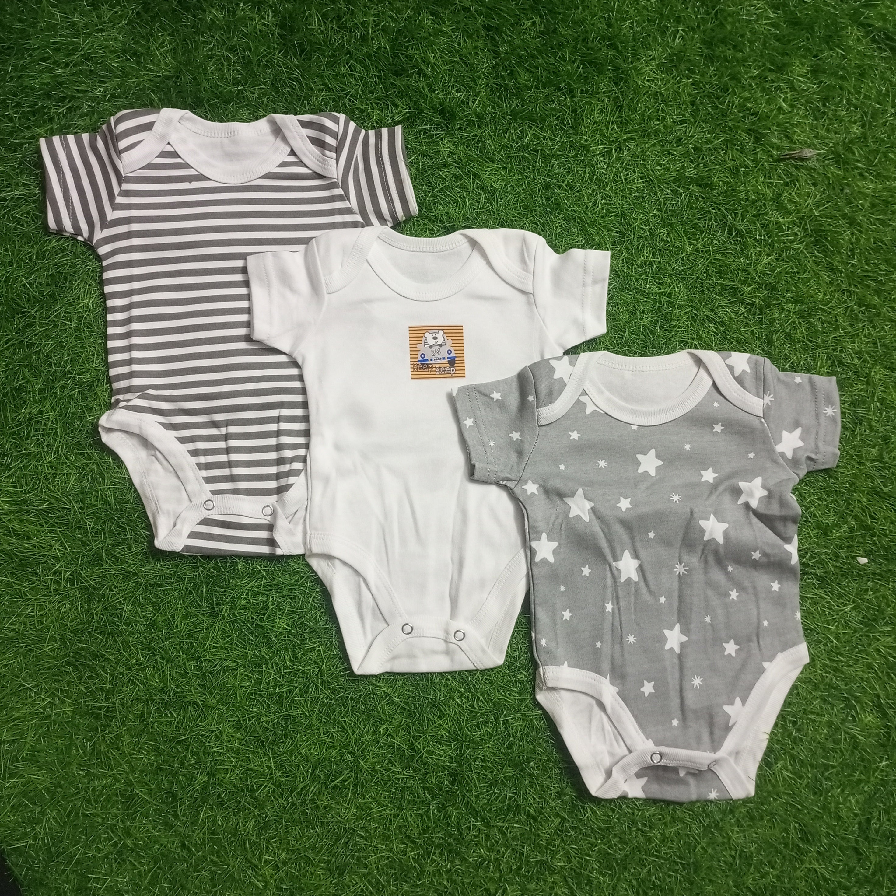 Pack of 3 Body Suits - MC - Gray Lining