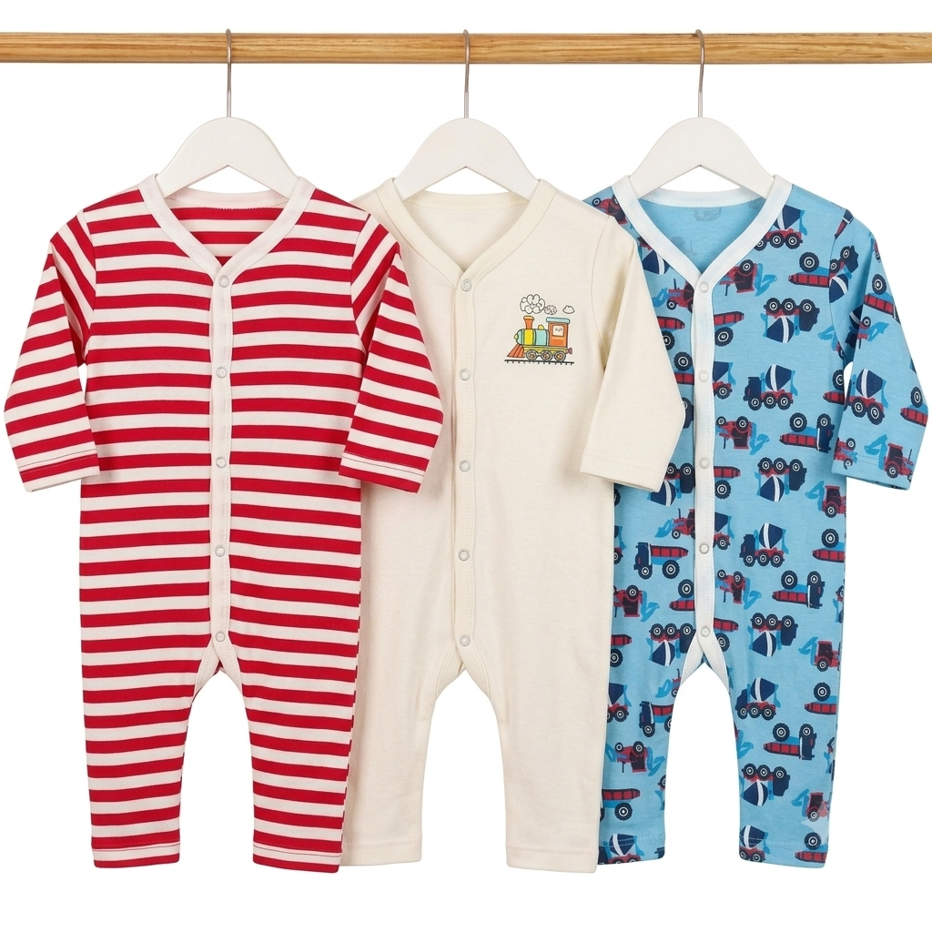 Pack of 3 Baby Rompers - 26 - Design 2