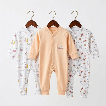 Pack of 3 Sleep Suits - Design 26 - Peach