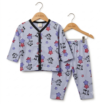 Summer Night Suit - Design 26 - Purple Panda