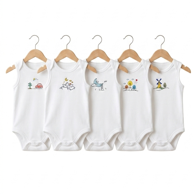 Pack of 5 Sleeve Less Bodysuits