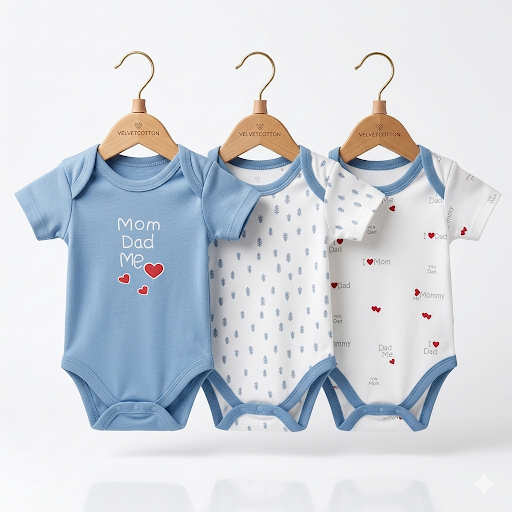 Pack of 3 Half Sleeve Bodysuits - Mom & Dad