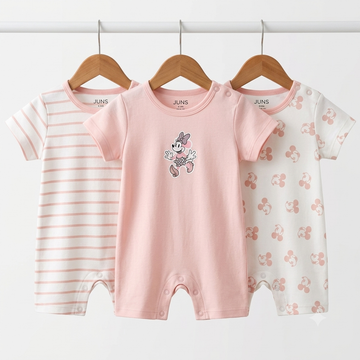 Short Leg Rompers - Blue - Pink Mickey