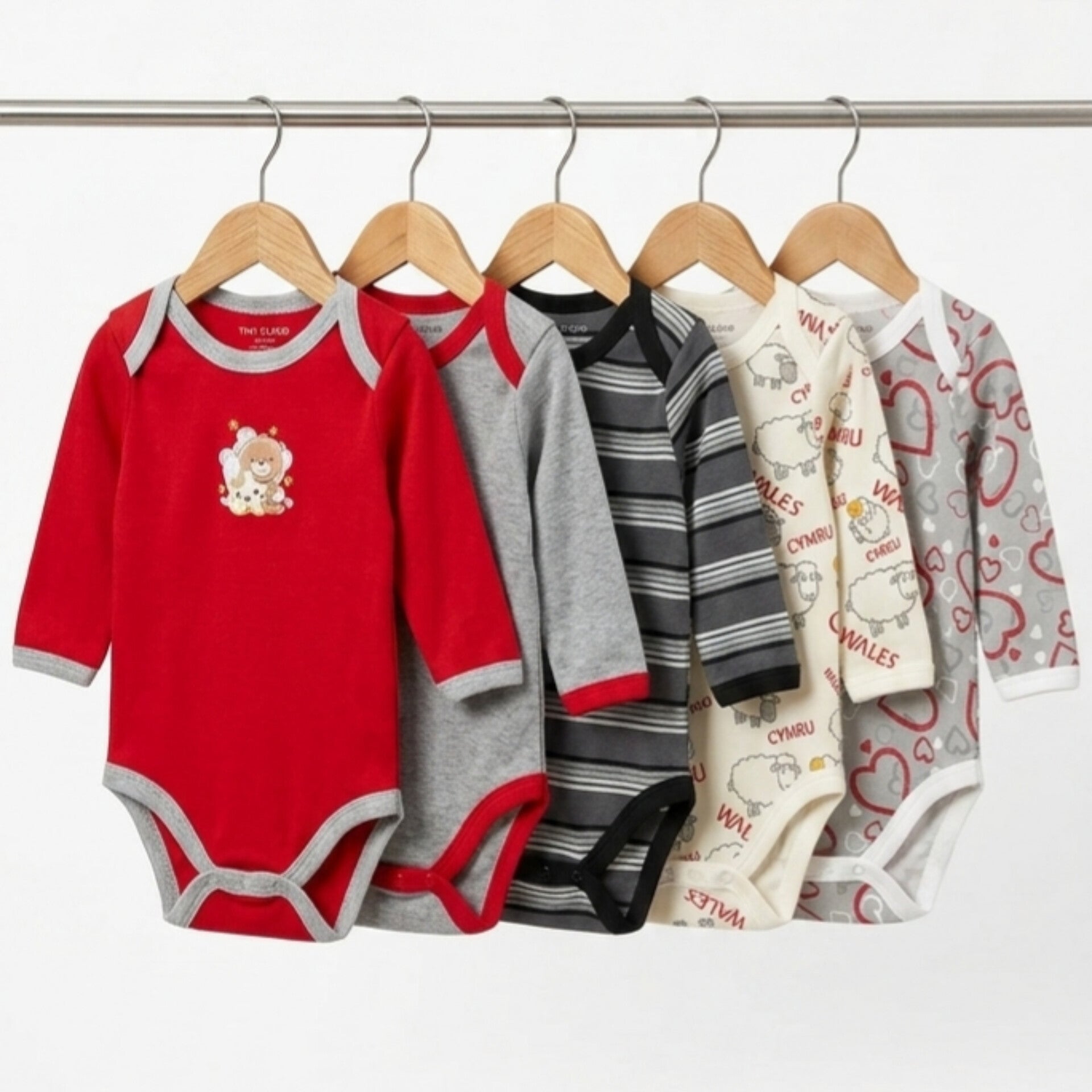 Pack of 5 Long Sleeve Bodysuits - 2504