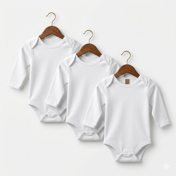 Little One - Pack of 3 Body Suits - White
