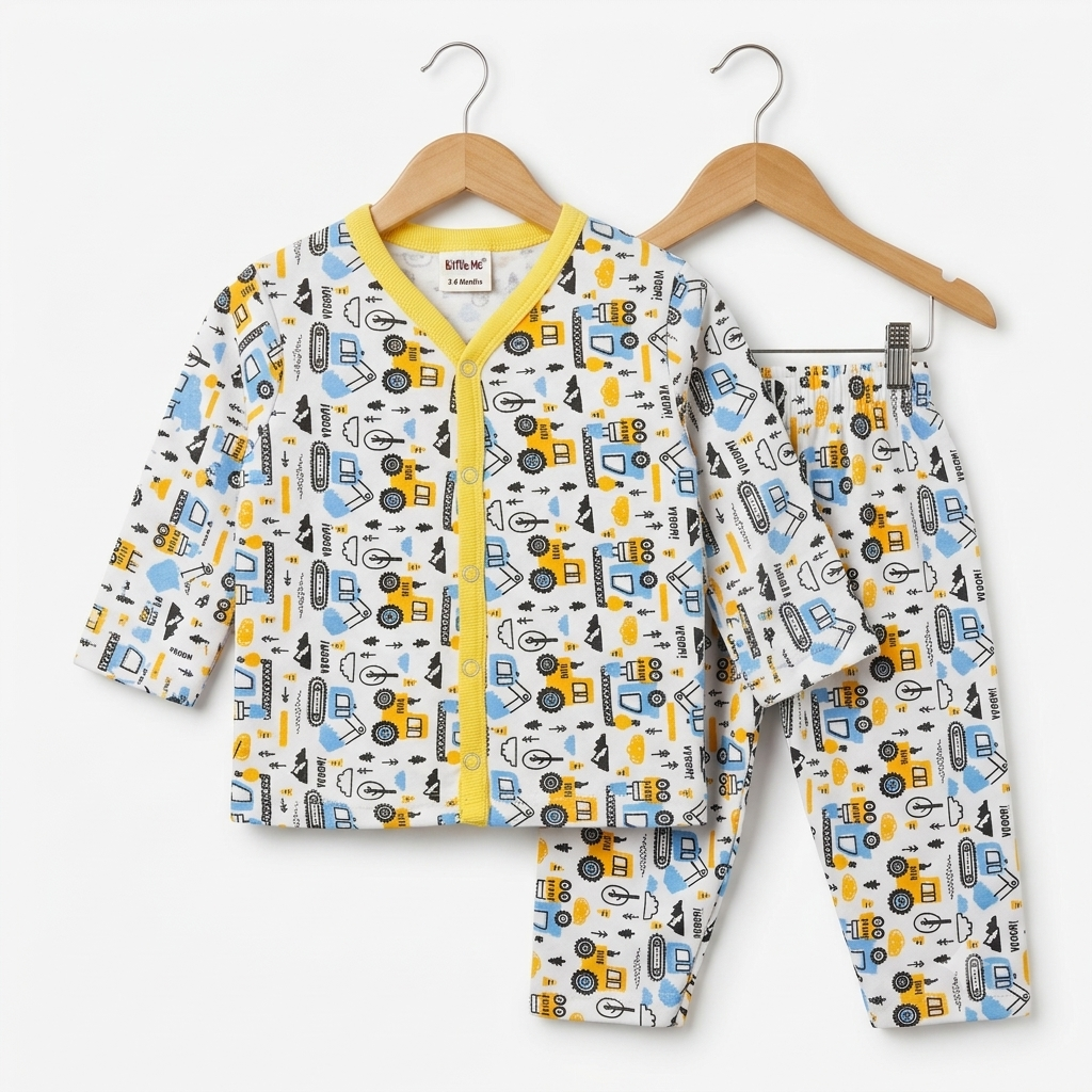 Summer Night Suit - Design 26 - Yellow Crane