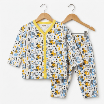 Summer Night Suit - Design 26 - Yellow Crane