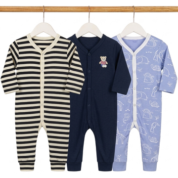 Pack of 3 Baby Rompers - 26 - Design 3