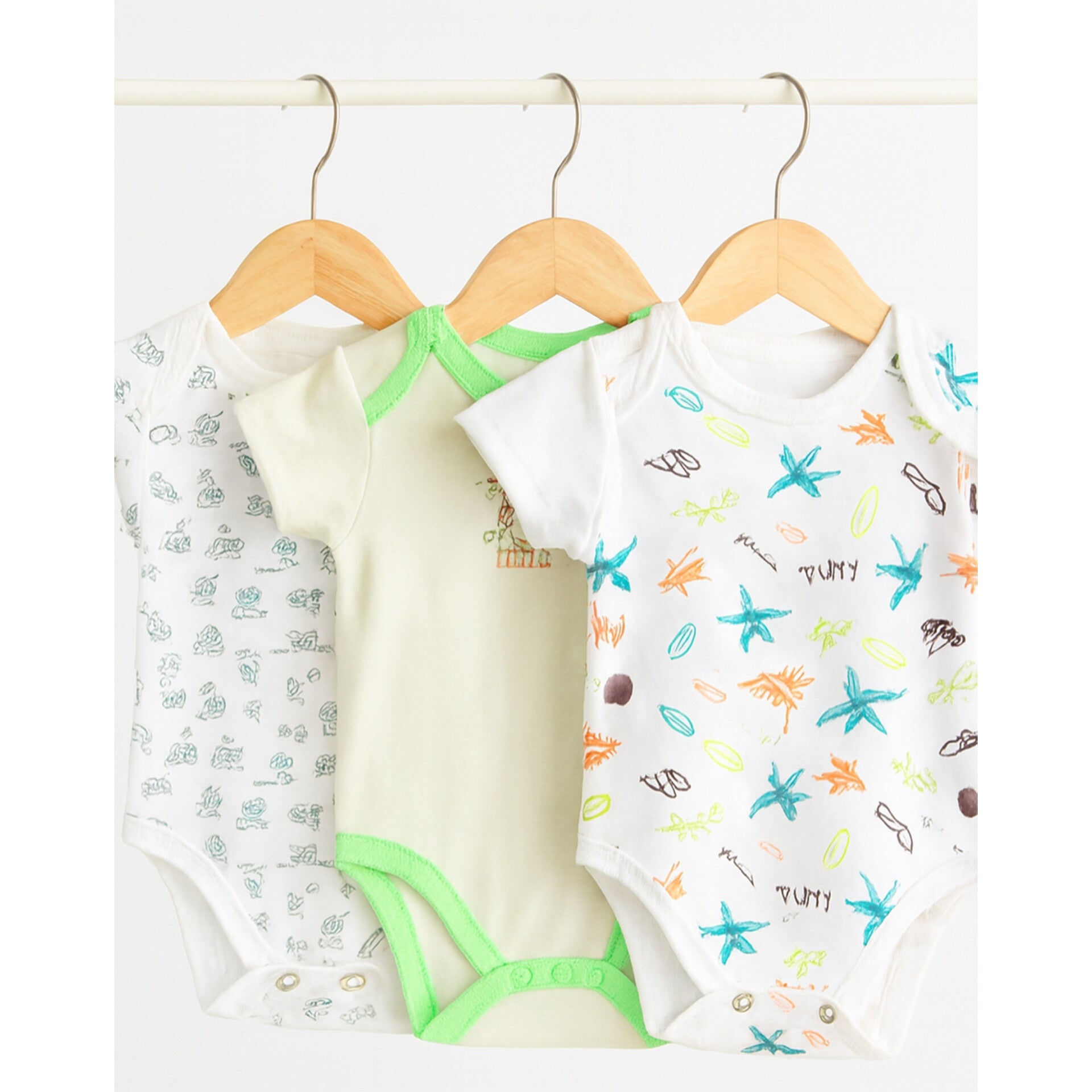 Pack of 3 Body Suits - MC - Green Design